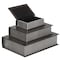 Vintiquewise Black Velvet Vintage Storage Wooden Antique Classic Decorative Book Box Holder, PK 3 QI004265.BK - alternate 1